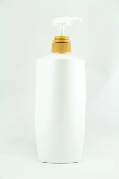 White plastic bottles for cosmetic — Stock Photo, Image