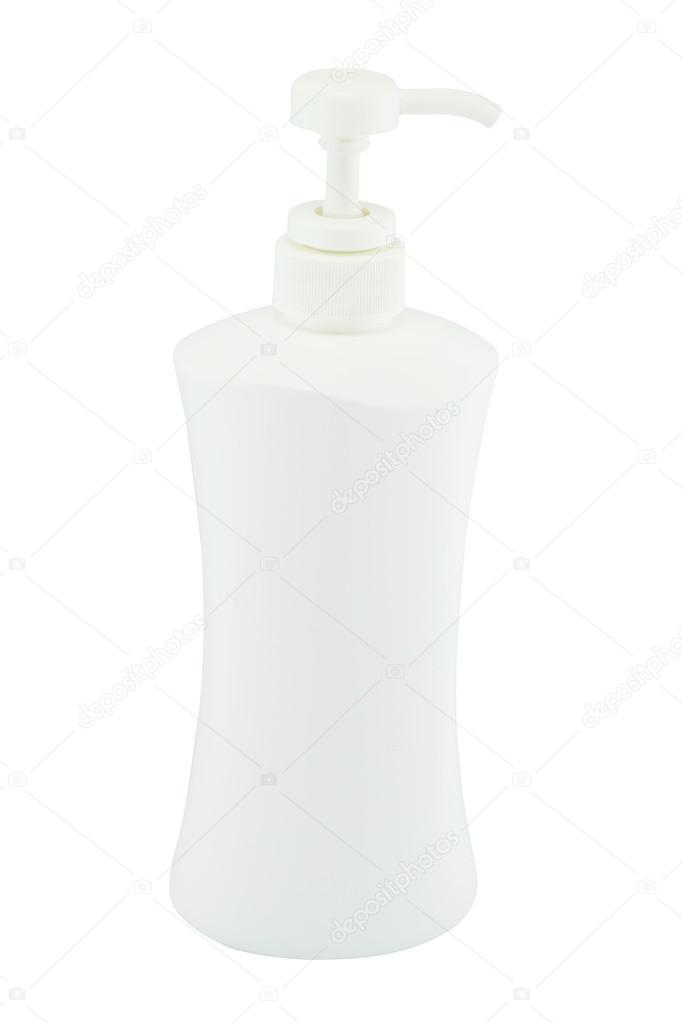 White plastic bottles for cosmetic