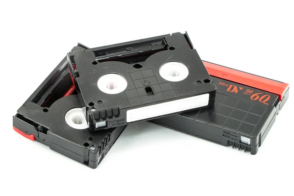 Group of mini dv tape isolated on white — Stock Photo, Image