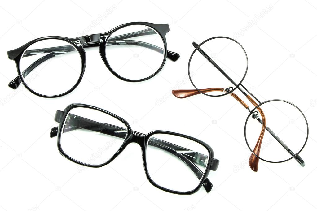 Optical vintage glasses isolated