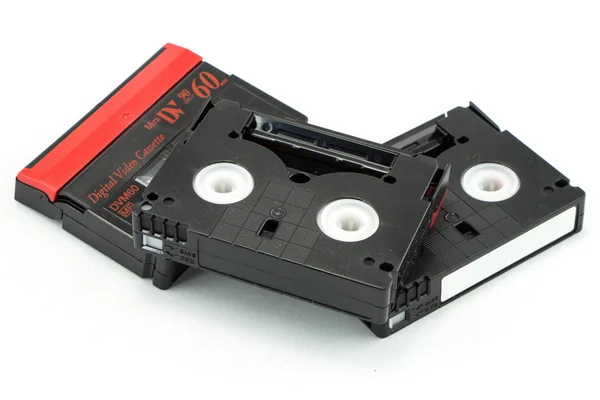 Group of mini dv tape isolated on white — Stock Photo, Image