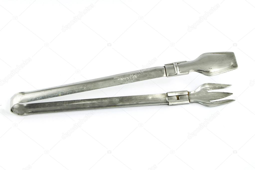 Serving tongs isolated on a white background