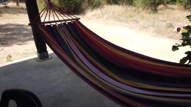 Video Hammock Swinging Wind Summer — Stock Video