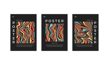 Poster, el ilanı, kapak, kitap ve broşür için soyut renkli çarpıtma şekilleri