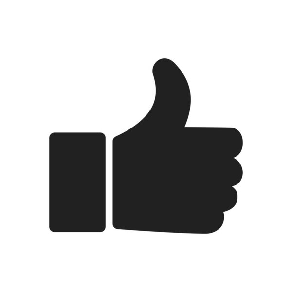 Thumb up like icon. Silhouette hand illustration as a good and ok symbol vector.