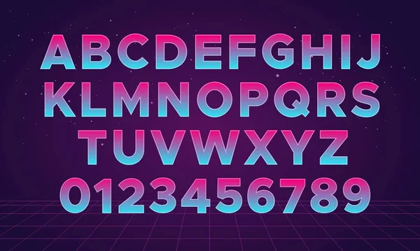 Alphabet Chiffres Rétro Des Années Modèle Police Vectoriel Parfait Pour — Image vectorielle
