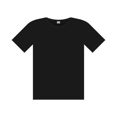 Boş siyah tişört vektör illüstrasyonu