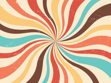 Colourful twisted retro burst background