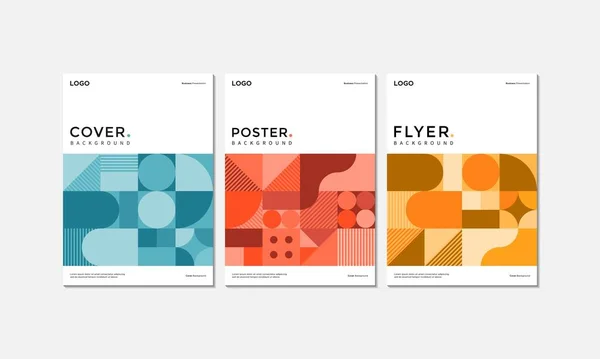 Abstraktes Modernes Geometrisches Business Cover Flyer Und Broschürenvorlagen Designset — Stockvektor