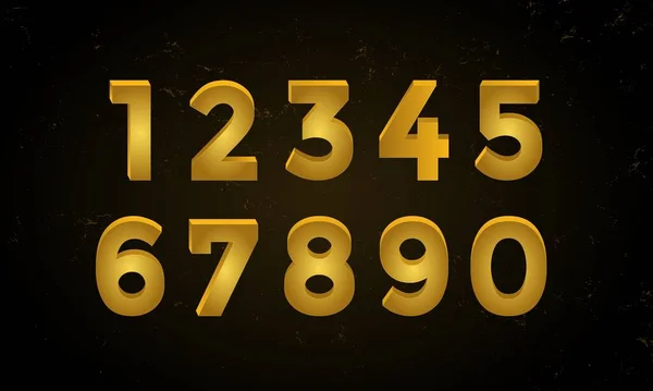 Zarif 3d Altın Sayılar vektörü