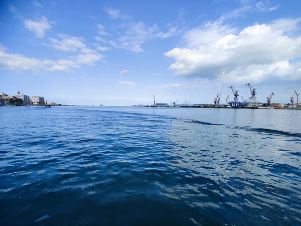 Sirályok Repülő Halászat Tenger Mellett Háttér Kék Óceán — Stock Fotó