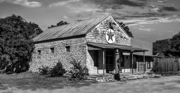 Old Stone Gas Station Texas — Stock Photo, Image
