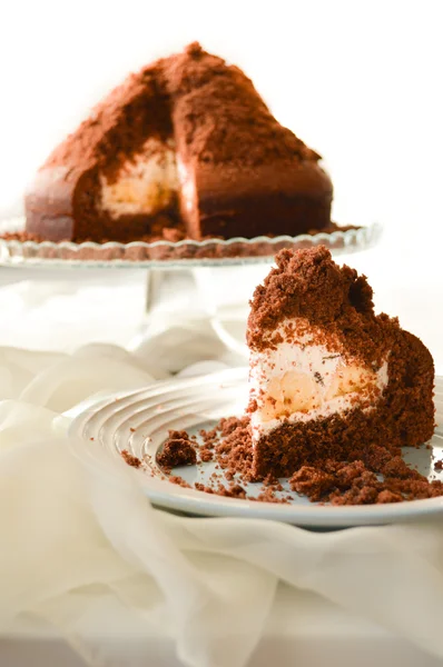 Pedaço de bolo de chocolate — Fotografia de Stock