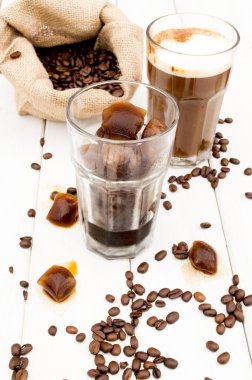 küp bir bardak buzlu kahve.