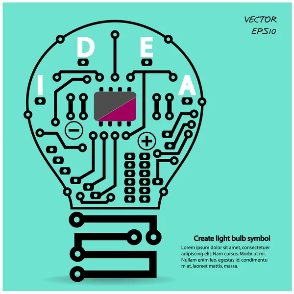 Creatieve gloeilamp teken — Stockvector