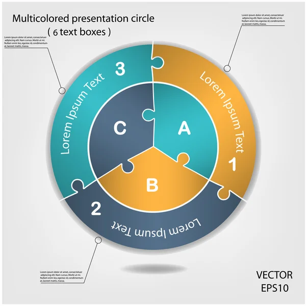 Concept van kleurrijke puzzel sjabloon — Stockvector