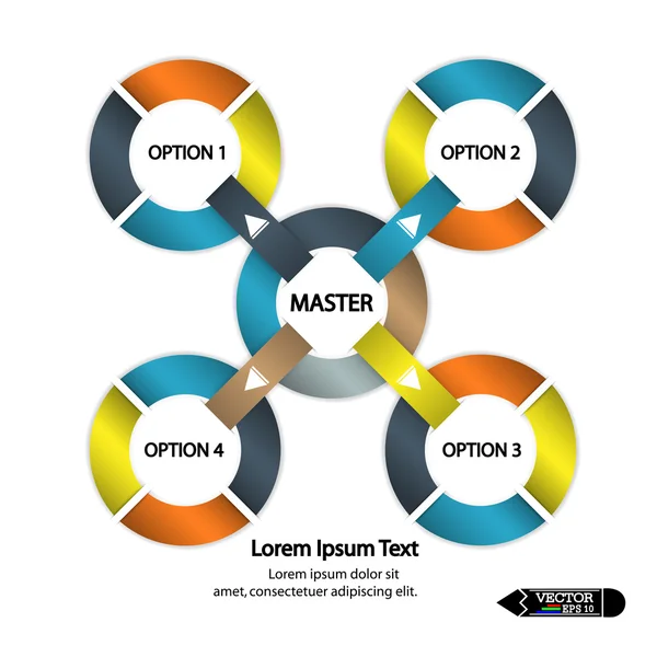 Modern circle infographics options banner. — Stock Vector