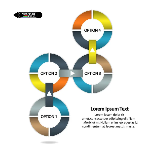 Moderne Kreis-Infografik Optionen Banner. — Stockvektor