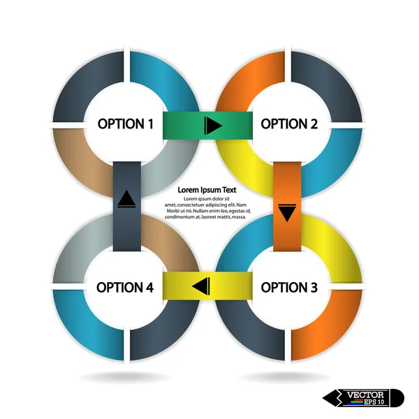 現代円のインフォ グラフィック オプション バナー — ストックベクタ