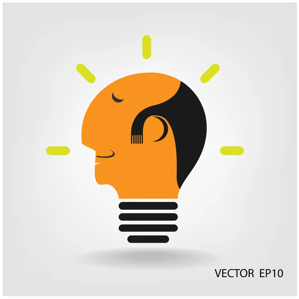 Creative light bulb,businessman sign — Stock Vector