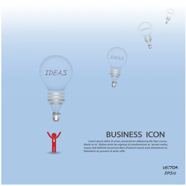 Ampoule créative et idées d'entreprise — Image vectorielle