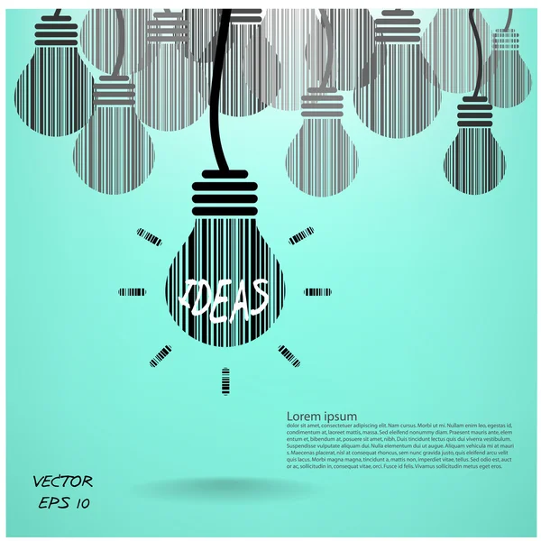 Creative light bulb and business ideas — Stock Vector