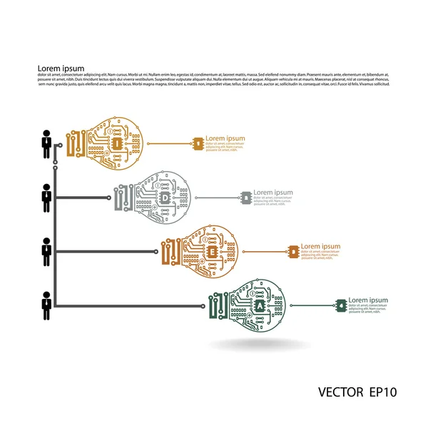 Light bulb idea concept template ,Light bulb circuit symbol. — Stock Vector