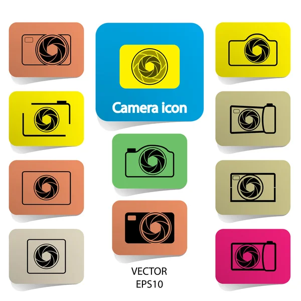 Conjunto de ícones de câmera digital, vetor — Vetor de Stock
