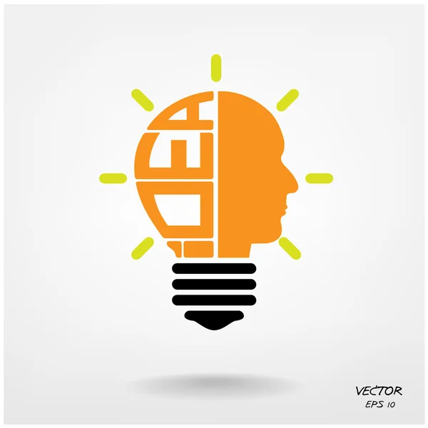 Creative light bulb,head symbol, Business and ideas concepts. — Stock Vector