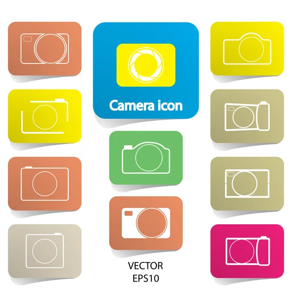 Conjunto de ícones de câmera digital, ilustração vetorial — Vetor de Stock