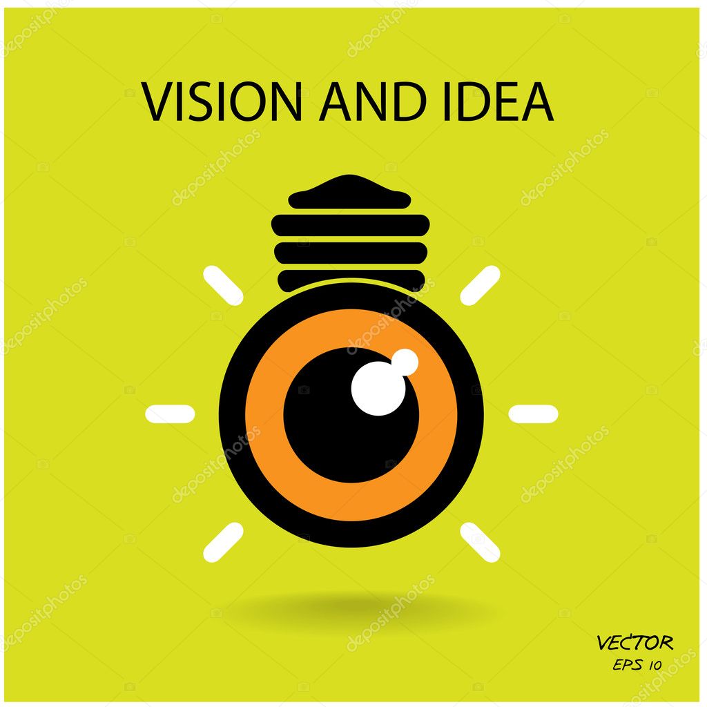 Vision and ideas sign,eye icon,light bulb symbol ,business concept.vector illustration