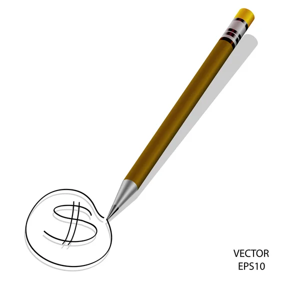 Kresba tužkou barvy, koncept tvorby — Stockový vektor