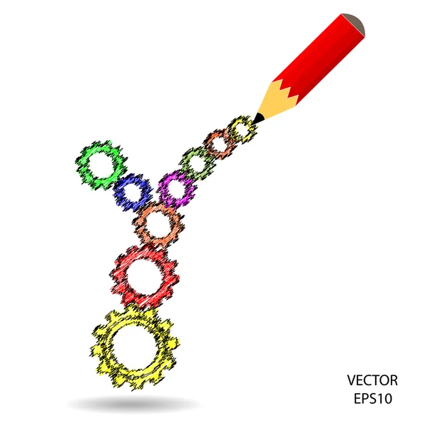 Rysunek & szkicowania kolor ołówkiem, kreatywnych ołówek transparent, — Wektor stockowy