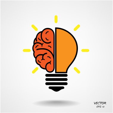 Creative brain symbol,creativity sign,business symbol,knowledge clipart