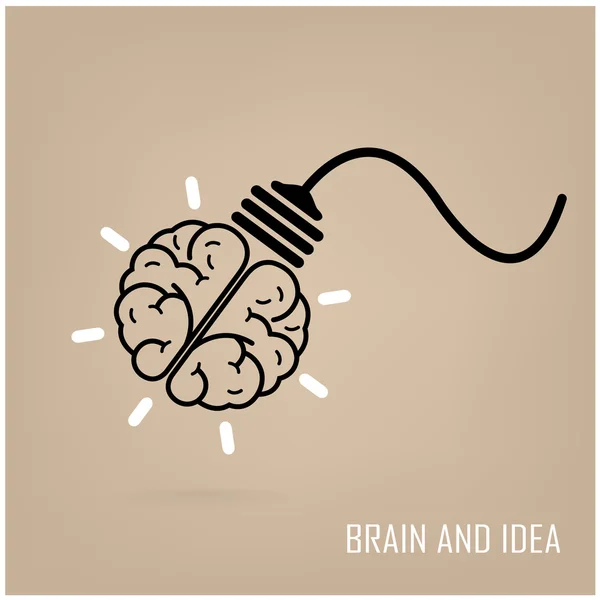 Símbolo de cérebro criativo, sinal de criatividade, símbolo de negócio, conhecimento — Vetor de Stock