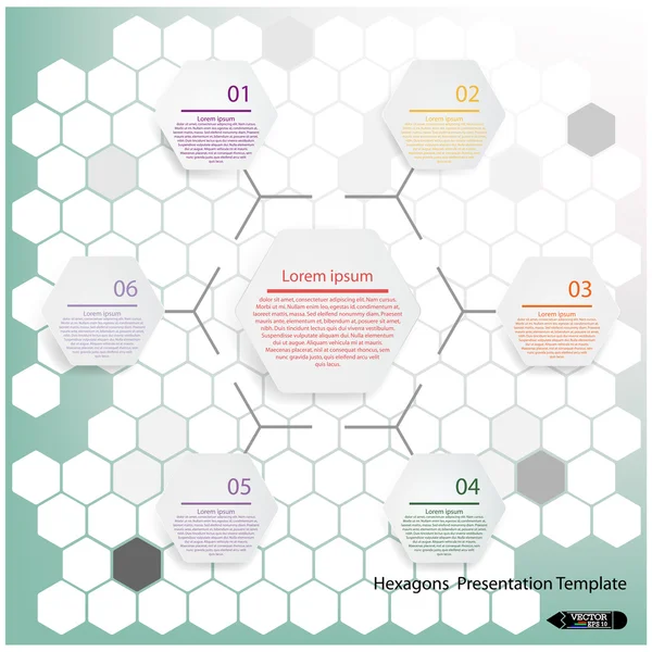 Hexagon presentation template — Stock Vector