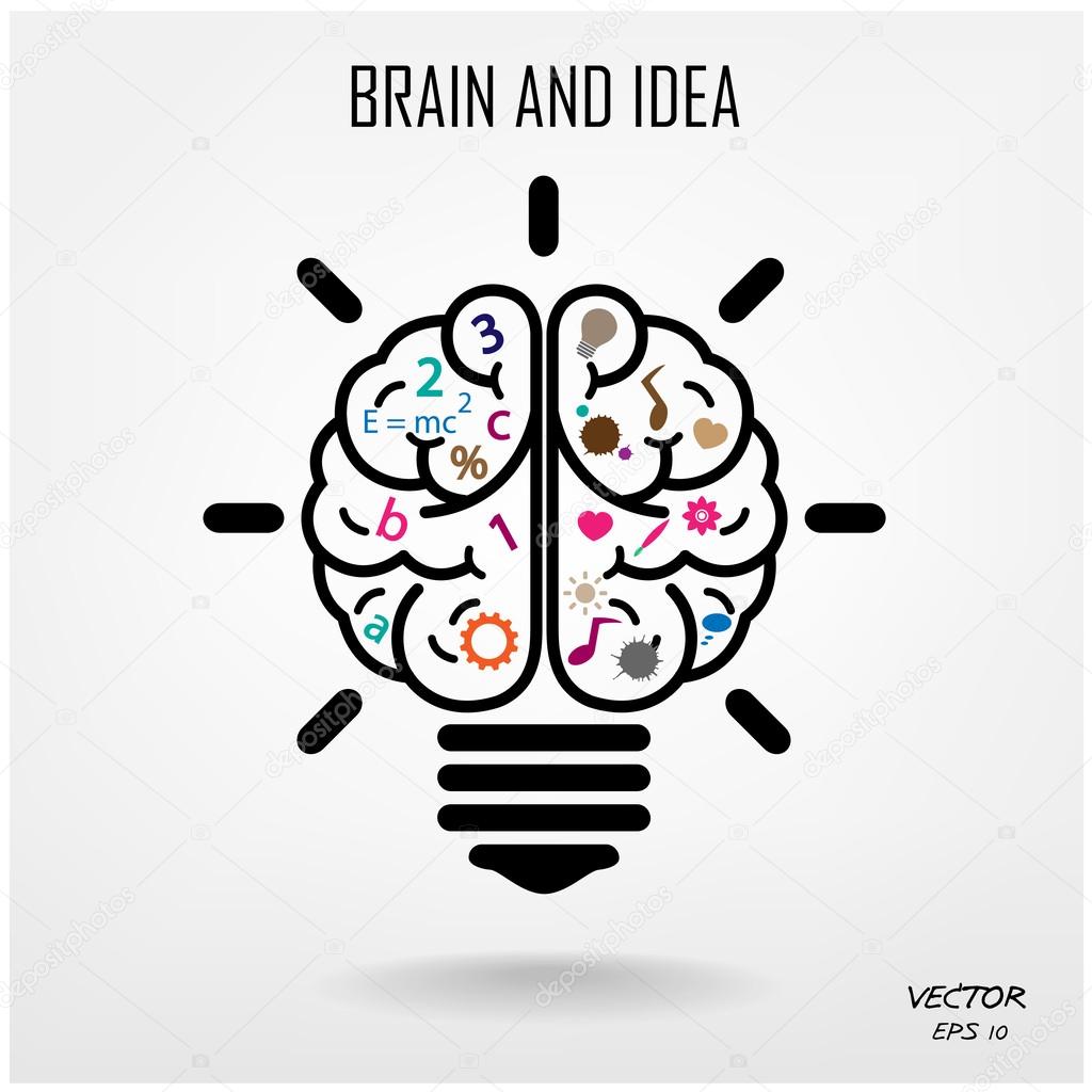 Creative brain symbol,creativity sign,business symbol,knowledge