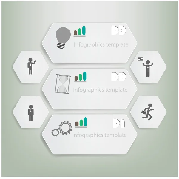 Templat infografis gaya minimum - Stok Vektor