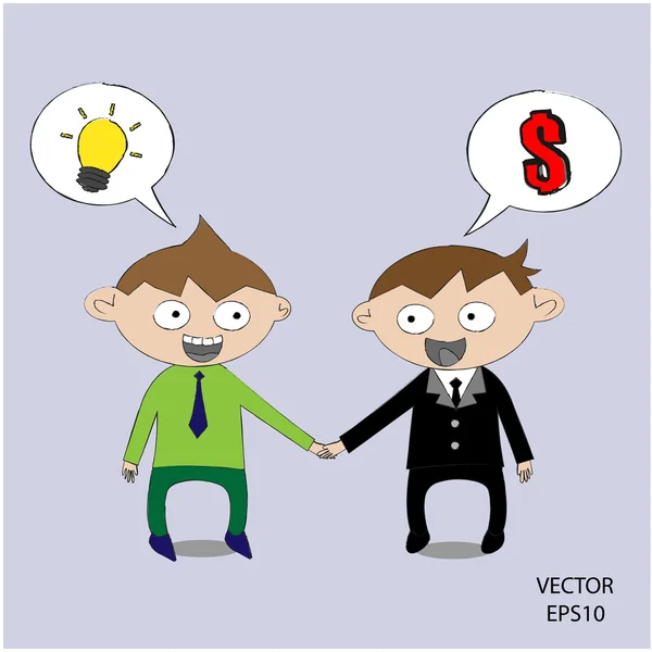 Icono de hombre de negocios, dibujos animados — Vector de stock