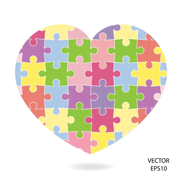 Coração de puzzle — Vetor de Stock