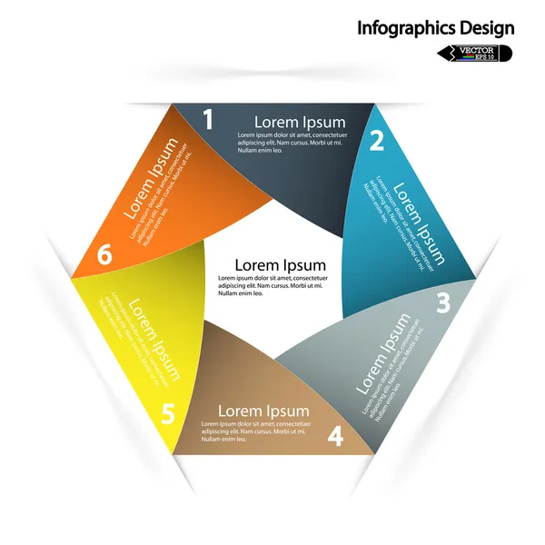 Colorful presentation template with numbers — Stock Vector