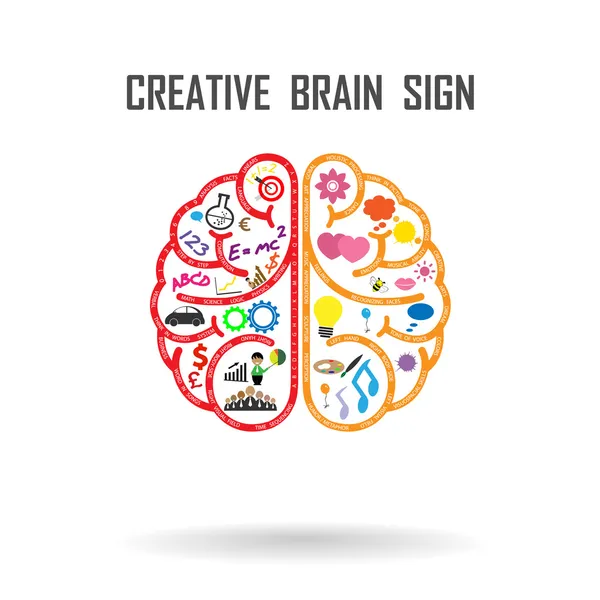 Creative brain sign — Stock Vector