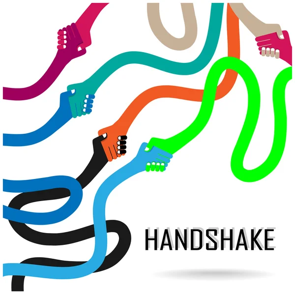 Handshake abstrato modelo de design de vetor de sinal. Criativ de negócios —  Vetores de Stock