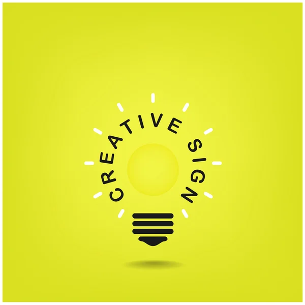 Creative light bulb sign,business idea — Stock Vector