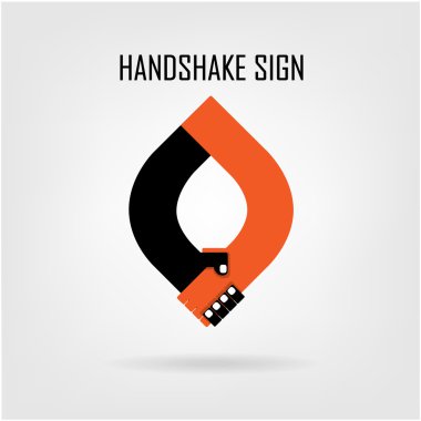 el sıkışma soyut işareti vektör tasarım şablonu. iş yaratıcı