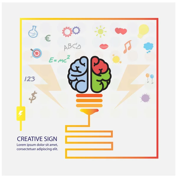 Concepto de idea de cerebro creativo fondo — Vector de stock