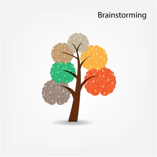 脳のツリー図は、知識の木、医療、環境 — ストックベクタ