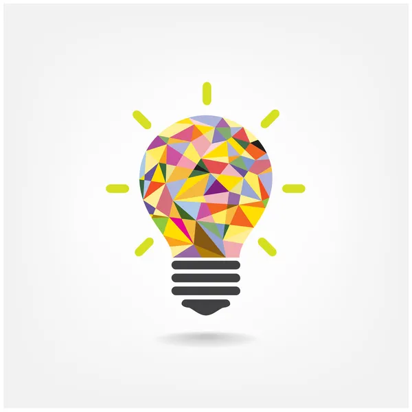 Colorful geometric light bulb creative concept business Concept — Stock Vector