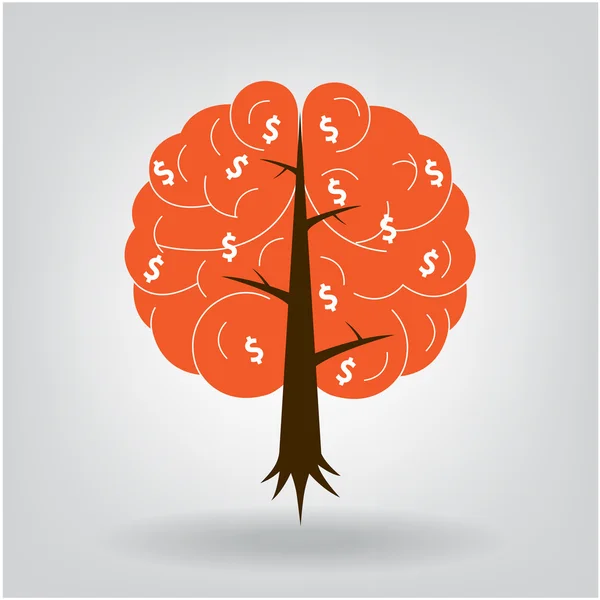 Illustrazione albero del cervello — Vettoriale Stock