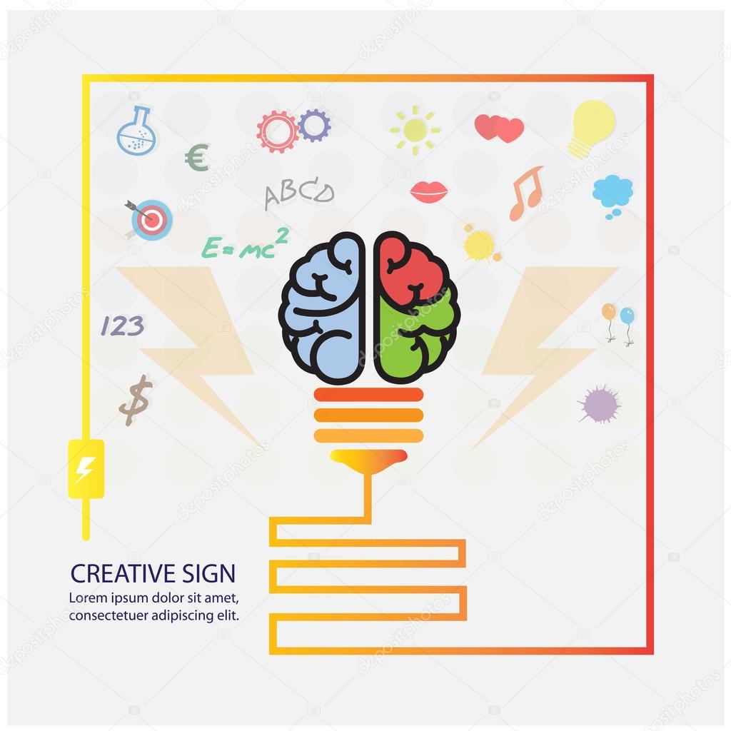 Creative brain Idea concept background
